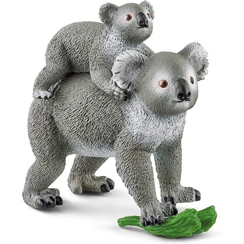 Schleich Wild Life 3pc. Koala Mother and Baby Koala Figurine - Authentic and Highly Detailed Animal Toy, Durable for Education and Fun Play, Perfect for Boys and Girls, Ages 3+