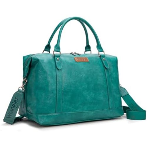 Wrangler Duffel Bag Large Travel Weekender Bag for Women Waterproof Carry on Overnight Bag for Gym,Trips,Weekends,Turquoise