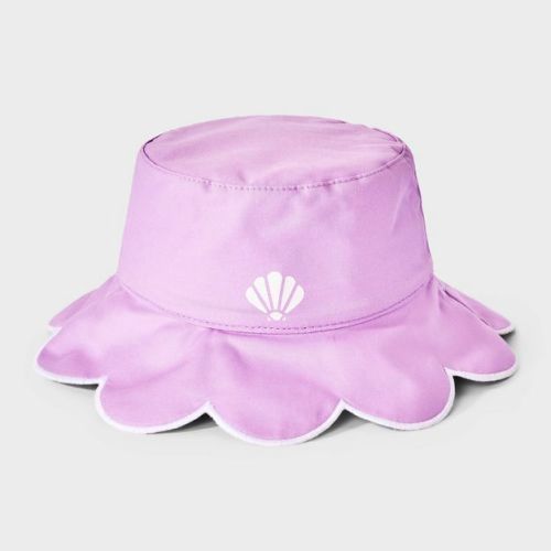 Toddler Girls' Shell Scallop Reversible Bucket Hat - Cat & Jack™ Purple/Cream 12-24M