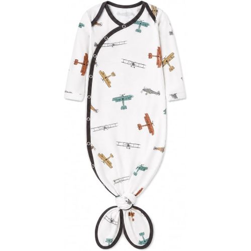 Copper Pearl Baby Gown - Knotted Newborn Sleepers for Baby Boy and Girl, Soft Stretchy Long Sleeve Infant Gowns with Bottom Tie and Hand Mittens, Perfect Hospital Coming Home Outfit (Ace)