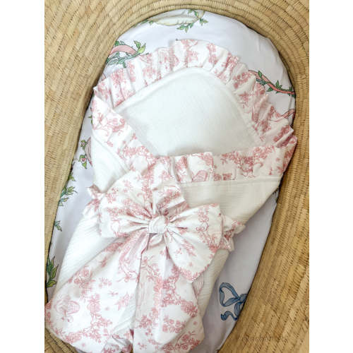 Enchanted Heirloom Blanket- White and Dusty Rose – Enchanted Closet Co