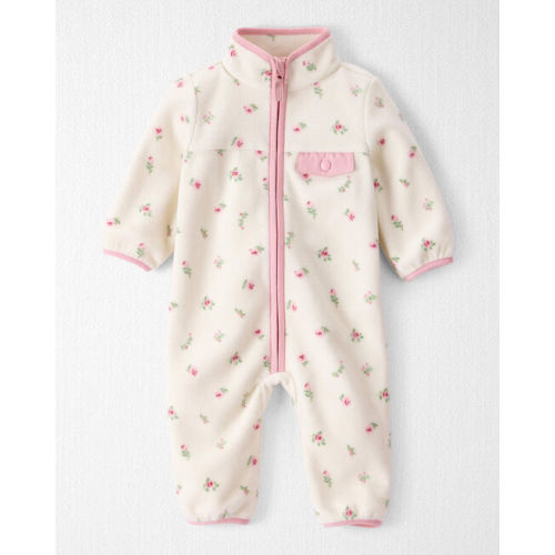 Baby Girl Recycled Microfleece Jumpsuit in Radiant Rose Print - Little Planet | Carter's