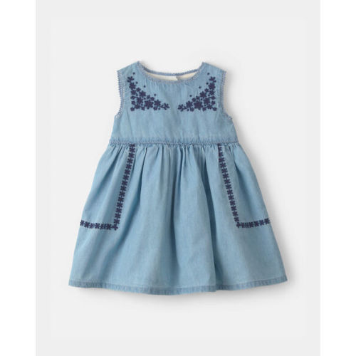 Baby Girl Floral Embroidered Chambray Dress - OshKosh B'gosh | Carter's