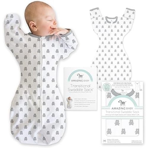 Amazing Baby Transitional Swaddle Sack 3-6M - Sterling Tiny Bear