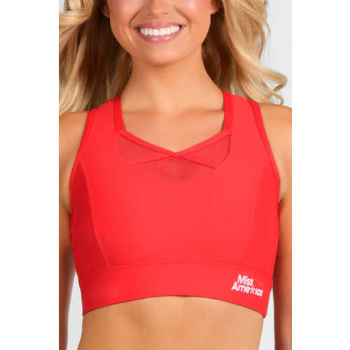 Miss America Scoop Neck Sports Bra in Dazzle – Rebel Athletic