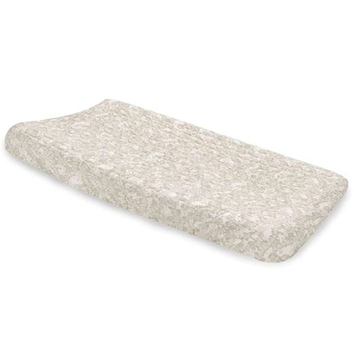 Crane Baby Changing Pad Cover, 100% Cotton Sateen Exterior Fitted Changing Pad Covers, Diaper Change Table Sheets, Soft and Breathable, Machine Washable Neutral Nursery Decor, Neutral Batik, 16" x 32"