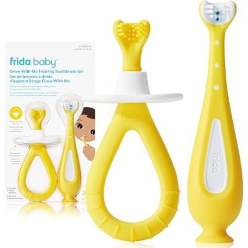 Frida Baby Grow-With-Me Training Toothbrush Set, Soft Bristles, 6-24 Months