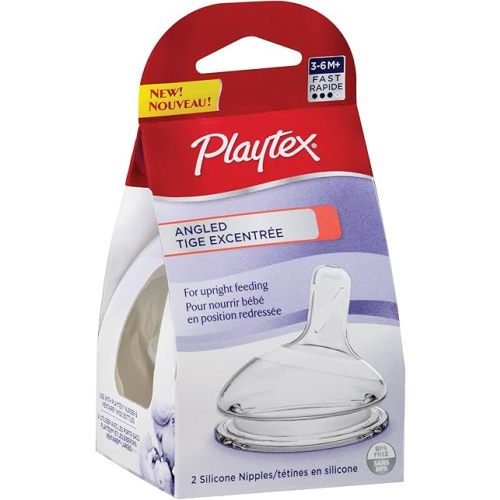 Playtex Angled Nipple, Fast Flow, 2-Count