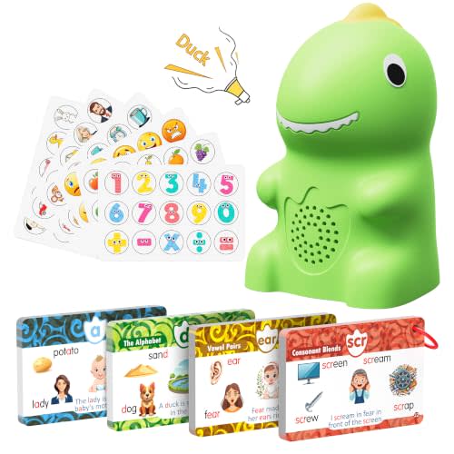KOKODI Dinosaur Talking Pen with Phonics Cards, Autism Sensory Interactive Game for Kids Ages 3-8 Kindergarten Preschool Learning Activities, ABC 123 Learning Set for Toddler Educational Birthday Gift
