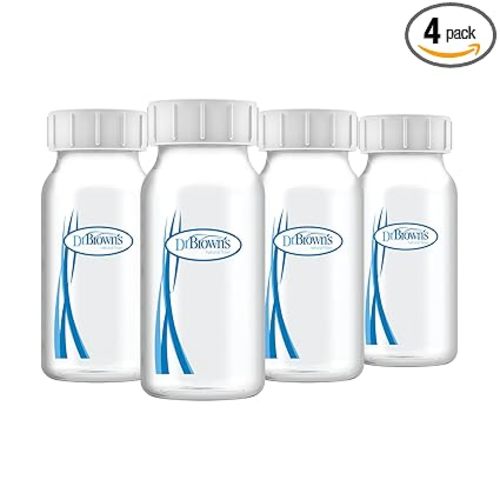 Dr. Brown's Breast Milk Collection Bottles with Storage Caps, Breast Pumps Compatible, Collect, Store, and Keep Milk Fresh, BPA Free – 4-Pack