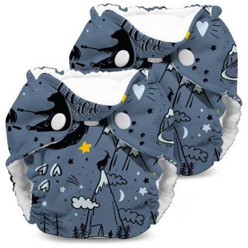 Kanga Care Lil Joey Newborn All in One AIO Cloth Diaper (2pk) Wander Blue 4-12lbs