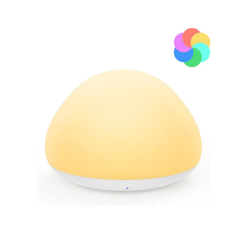 JolyWell Baby Night Light for Nursery, Soft Silicone Tap Control Night Lamp with 8 Color Changing, Stepless Dimming, Rechargeable Portable Night Light for Kids, 1H-Timer, Warm Light for Breastfeeding