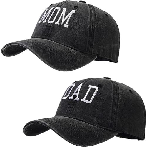 HAPEE Mom and Dad Hats, Girl Boy Mom Hat for Women Men,Adjustable Baseball Caps Gift for Couples Classic Gifts