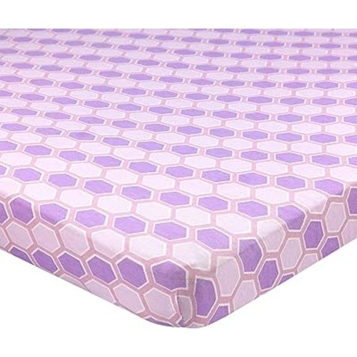 Abstract Jersey Cotton Knit Cradle Sheets - Ultra Soft Cradle Sheets Fitted 18" x 36" for Boys Girls Baby - Universal - Snug Fitted 6" Deep Pocket - Cotton - 18"x36" (Honeycomb Lavender)