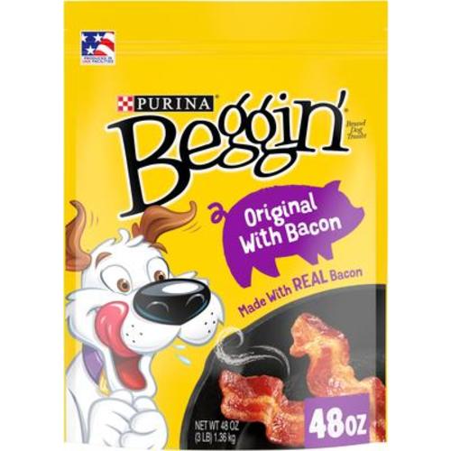 Purina Beggin' Strips Original with Bacon Flavored Dog Treats, 48-oz pouch - Chewy.com