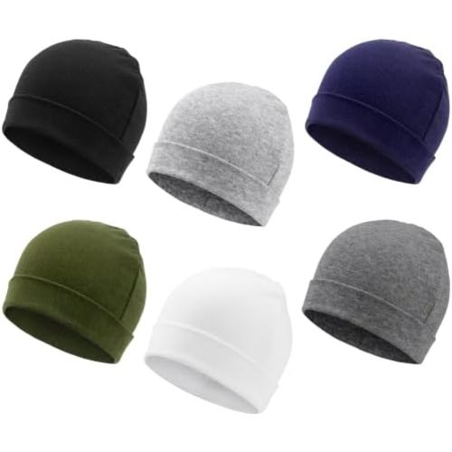 DRESHOW BQUBO 6 Pack Baby Beanie Hats for Unisex Infant Toddler Cotton Beanie Newborn Hospital Hat for Boys Girls 0-6 Months
