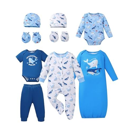 NZRVAWS Preemie Newborn Baby Clothes Infant Essential Must Have Bodysuit Layette Set 11 Piece Preemie-18 Months