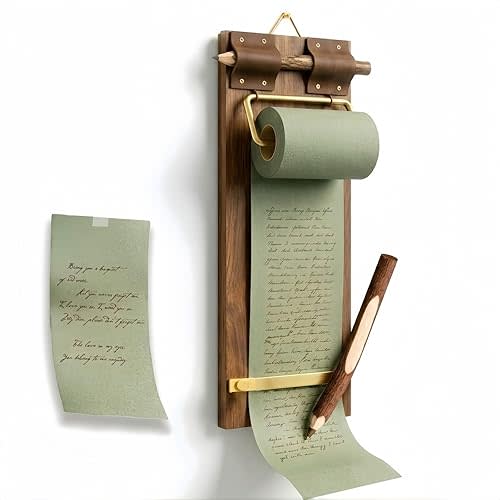 Vintage Decor Memo Board, Refillable Hanging Clipboard with Cutter, Clipboard with Notepad for to-Do Lists, Journal, and Home & Office Décor
