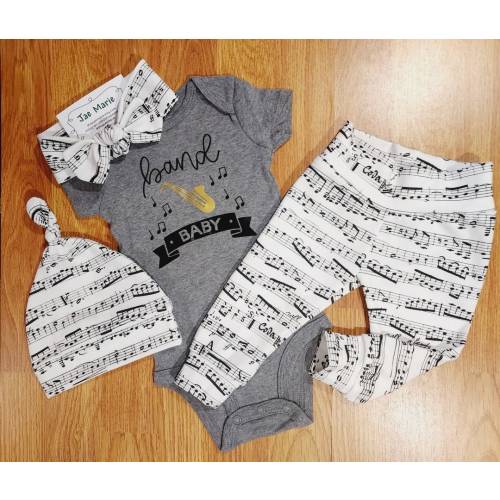 Band baby, Saxophone Onesie/Pant/Hat set