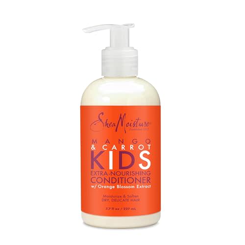 Shea Moisture Kids Conditioner Mango & Carrot 7.7oz | For kids' curls - nourishes, softens, and detangles hair with Mango Butter, Carrot Oil and Shea Butter.