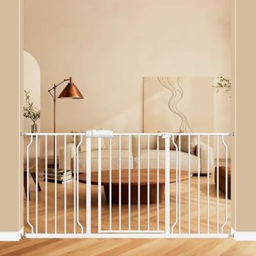 ALLAIBB 57.48-62.20" Extra Wide Pressure Mounted Baby Gate 30" Tall White