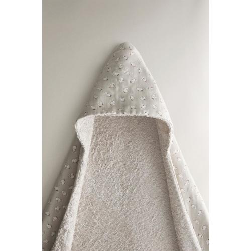 CHIFFON HOODED BABY TOWEL WITH CHICKS - Gray | ZARA Canada