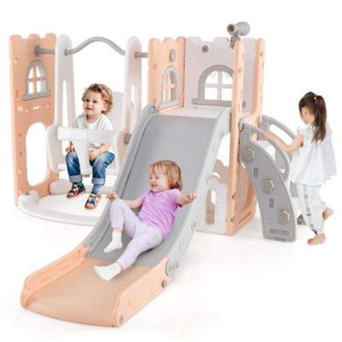 7-in-1 Toddler Slide & Swing Set Indoor Playground