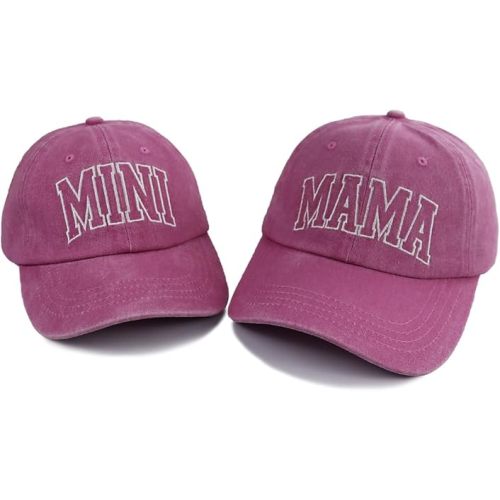 2PCS Mama and Mini Matching Hats, Adjustable Embroidered Cotton Mommy and Me Baseball Cap