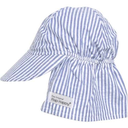 UPF 50+ Original Flap hat, Chambray Stripe Seersucker - Flap Happy | Maisonette