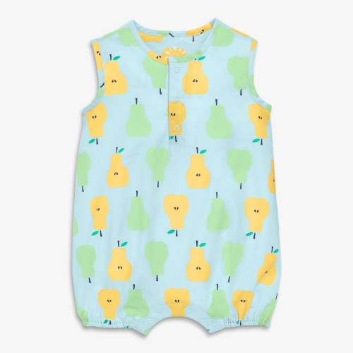 Baby henley tank shortie in cutout pears | Primary.com