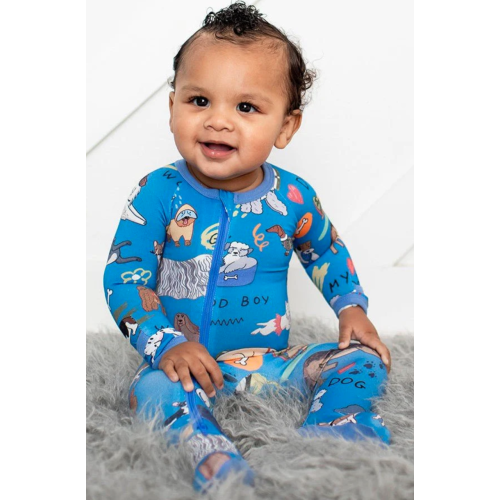 Bestaroo - Super - Soft - Bamboo - Puppy Pals Blue Footie