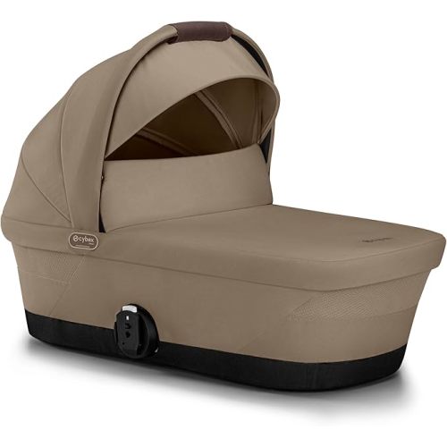 Cybex Gazelle/e-Gazelle Infant Cot – Up to 20 lbs, Comfortable and Spacious, Soft Fabric, Easy Attachment, Removable and Washable Liner, Ideal for Newborns, Almond Beige