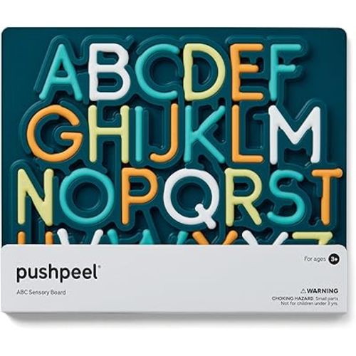 Pushpeel Advanced ABC Tracing Puzzle Board (Best for Ages 4+) – Silicone Learning Toy for Pre-Writing & Fine Motor Skills – Quiet Sensory Travel Activity Toy for Kids – Uppercase Alphabet, Spruce