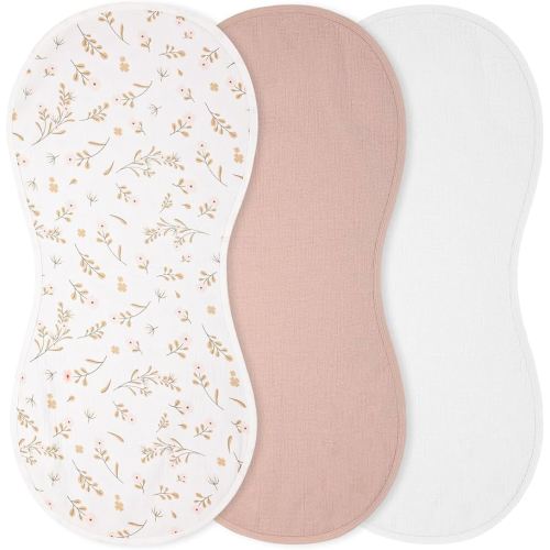 Hahafelt 3 Pcs Changing Pad Liners Fits in Peanut Shape Changing Pad Waterproof Diaper Mats Organic Cotton Peanut Mats are Warm on a Baby's Back, Washable Reusable(Print Style,Beige)