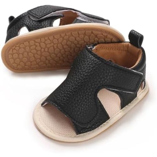 E-FAK Baby Boys Girls Summer Sandals Outdoor Beach Anti-Slip Rubber Soft Sole Newborn Toddler First Walker Shoes 0-18 Months