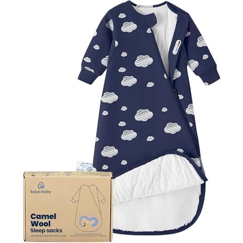 Unisex Sleeping Bag for Babies and Toddlers 1.0 Tog Sleep Sack 0-6 Months, Newborn Sleep Sack, Wearable Blanket Baby, One Piece Long Sleeves, Gifts for Baby