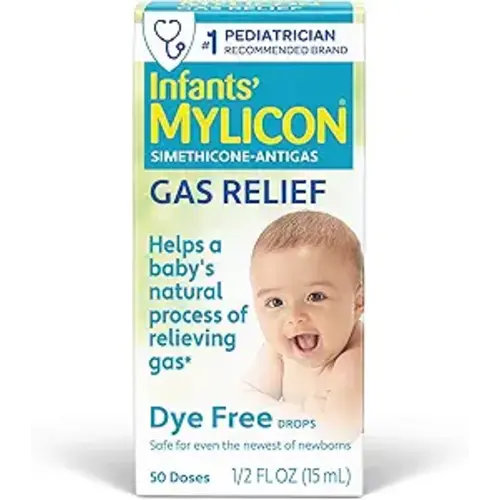 Mylicon Gas Relief Drops for Infants and Babies, Dye Free Formula, 0.5 Fluid Ounce