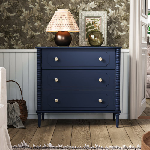 Latitude Run® Drawer Dresser, 32 inch Wide Dresser for Bedroom, Modern Wood Chest of Drawers, Turned Legs Nightstand with Drawers for Dorms, Hallway, Entryway | Wayfair