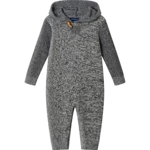 Hooded Cotton Sweater Romper, 3-6M