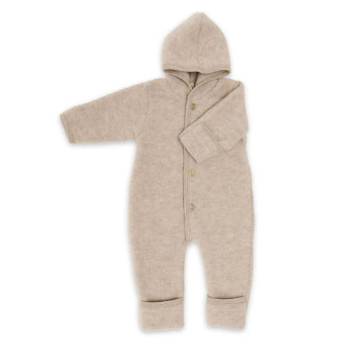 Engel Hooded Overall With Buttons and Cuffs Sand