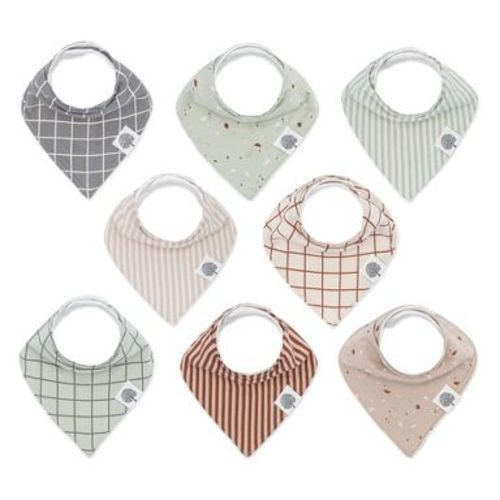 Parker Baby Co. 8 Pack Bandana Drool Bibs - Clay Set