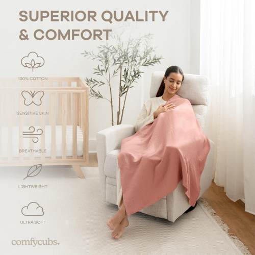 Muslin Swaddle Blankets Pack of 3 by Comfy Cubs