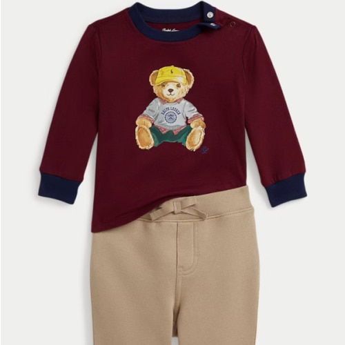 Polo Bear Jersey Tee & Fleece Pant Set
