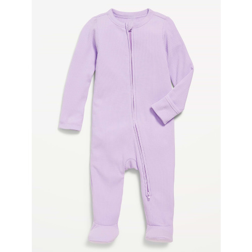 Ribbed 2-Way-Zip Sleep & Play Footed One-Piece for Baby
