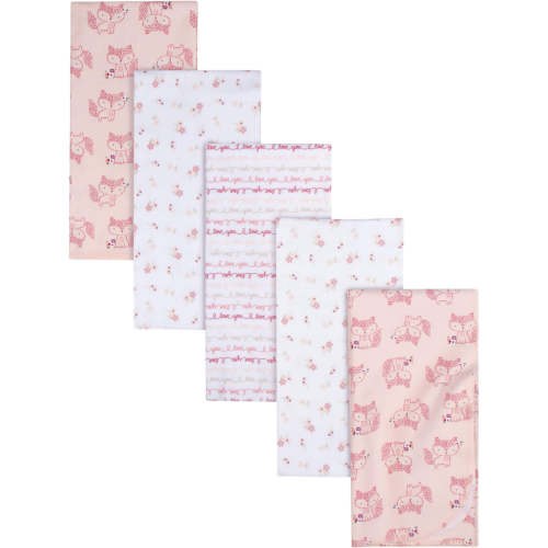 5-Pack Baby Girls Foxes Flannel Receiving Blankets – Gerber Childrenswear