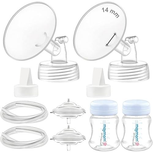 Maymom Pump Parts Compatible with Spectra S2 S1, 14mm Flange Valve Tube Bottle Backflow Protector, Not Original Spectra S2 Replacement Pump Parts Duckbill Valve Bottle