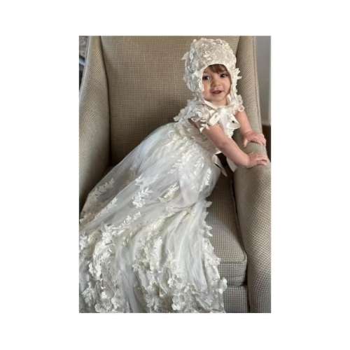 Lace Baptism girl dress,baptism dress for baby girl, Long skirt Baptism dress, Christening Gown set, Baptism girl gift, Baby blessing gown