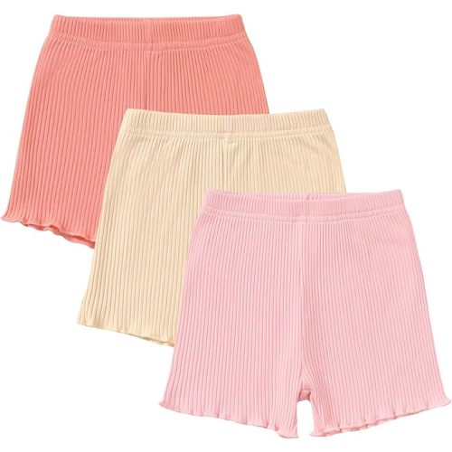 3 Pack Baby Girl Shorts Toddler Girl Shorts Soft Cotton Casual Playing Short Pants Summer Clothes Size 3M-3T