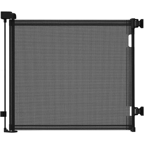 DEAR LOV Retractable Baby Gate, Mesh Baby Gate or Mesh Dog Gate, 33" Tall, Extends up to 55" Wide, Child Safety Gate for Doorways, Stairs, Hallways, Indoor/Outdoor (33"x55",Black)