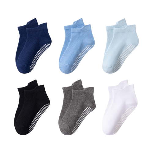 NAISIBABY Toddler Boys Girls Socks, Breathable Comfy Non Slip Cotton 6 Pairs Gripper Socks Multicolor 1-3T